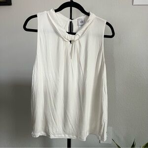 CAbi Women's White Sleeveless Blouse Size M